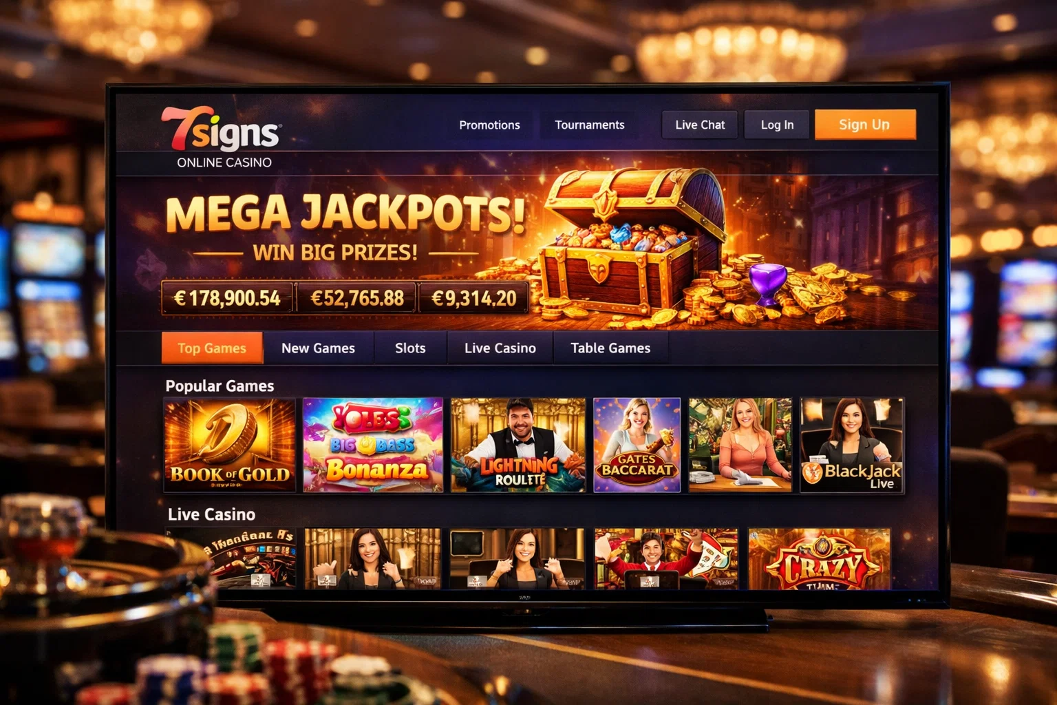 7Signs mobile casino with dynamic interface